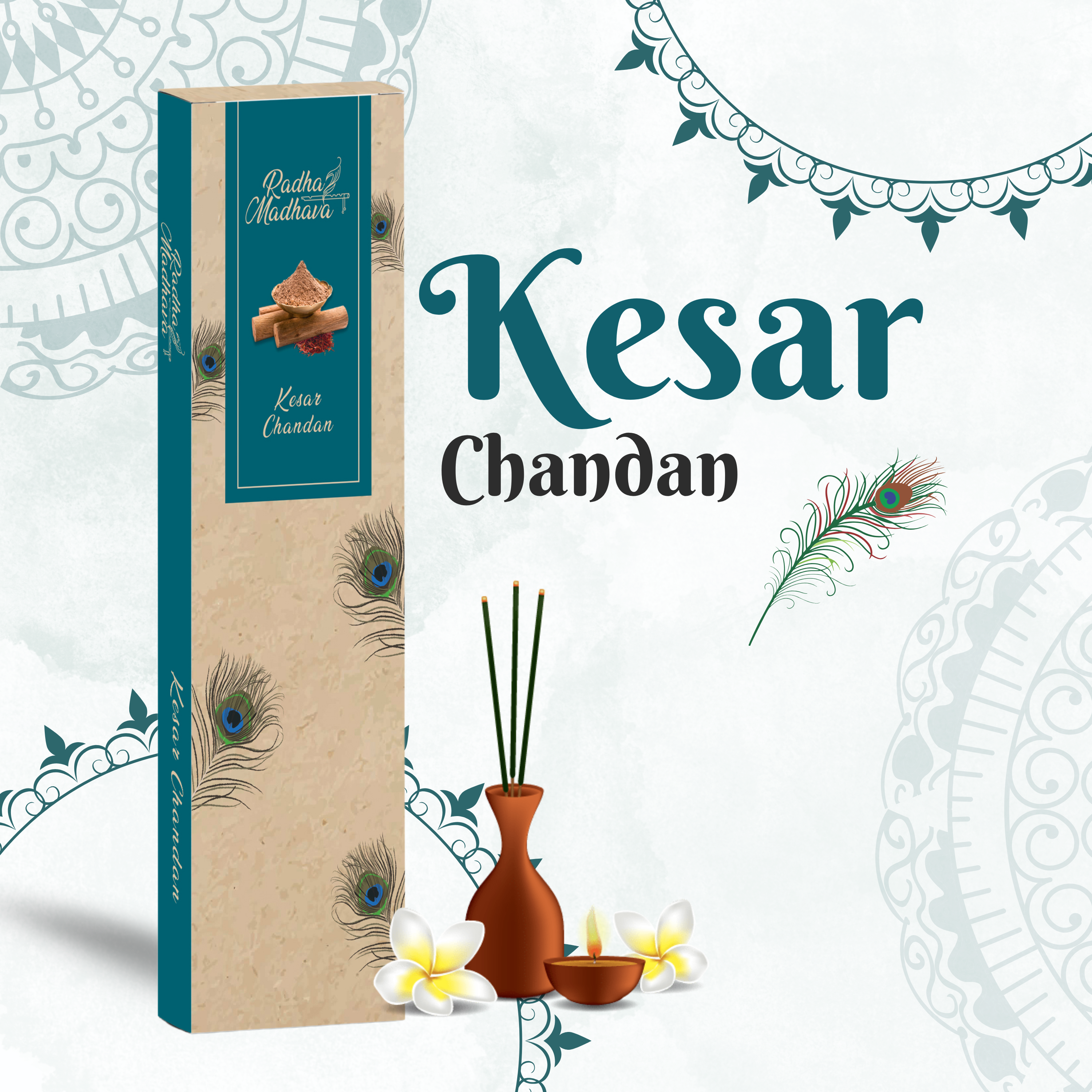 Kesar Chandan Devotional Agarbatti 100 Gms for Home & Temple Worship