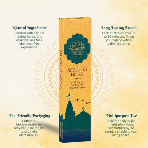 Ayodhya Bliss Natural Agarbatti 50 Gms for Home & Temple Worship