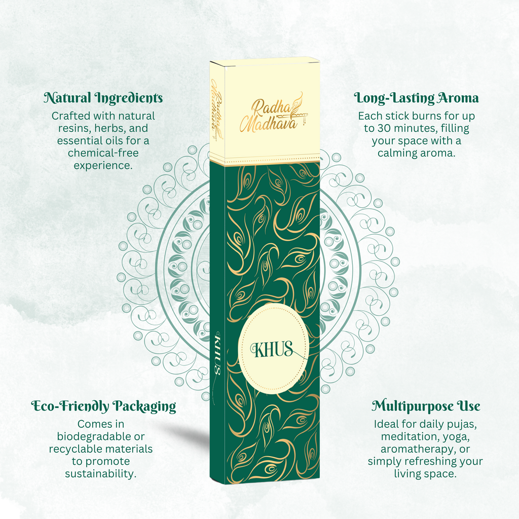Khus Devotional Agarbatti 100 Gms for Home & Temple Worship