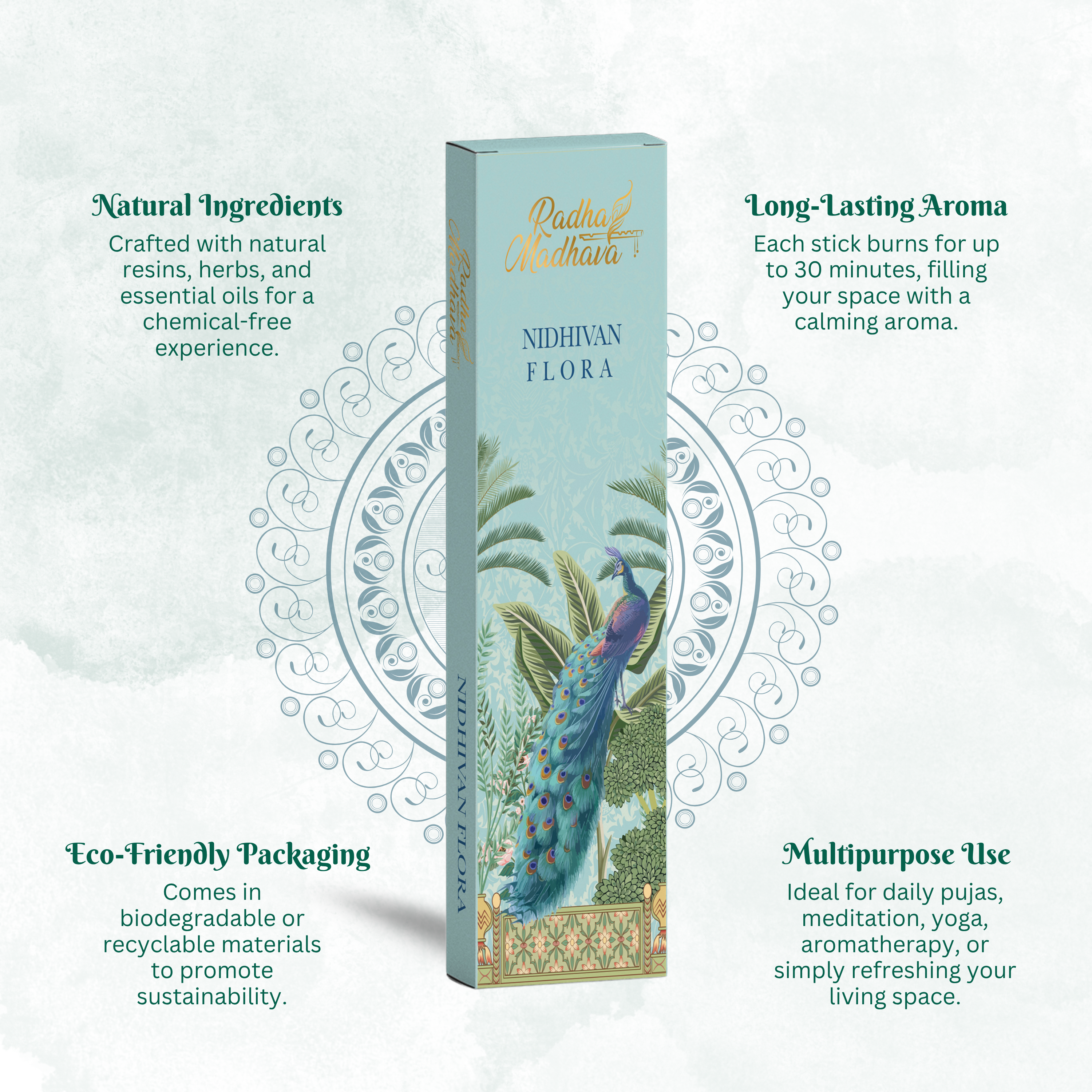 Nidhivan Flora Devotional Agarbatti 100 Gms for Home & Temple Worship