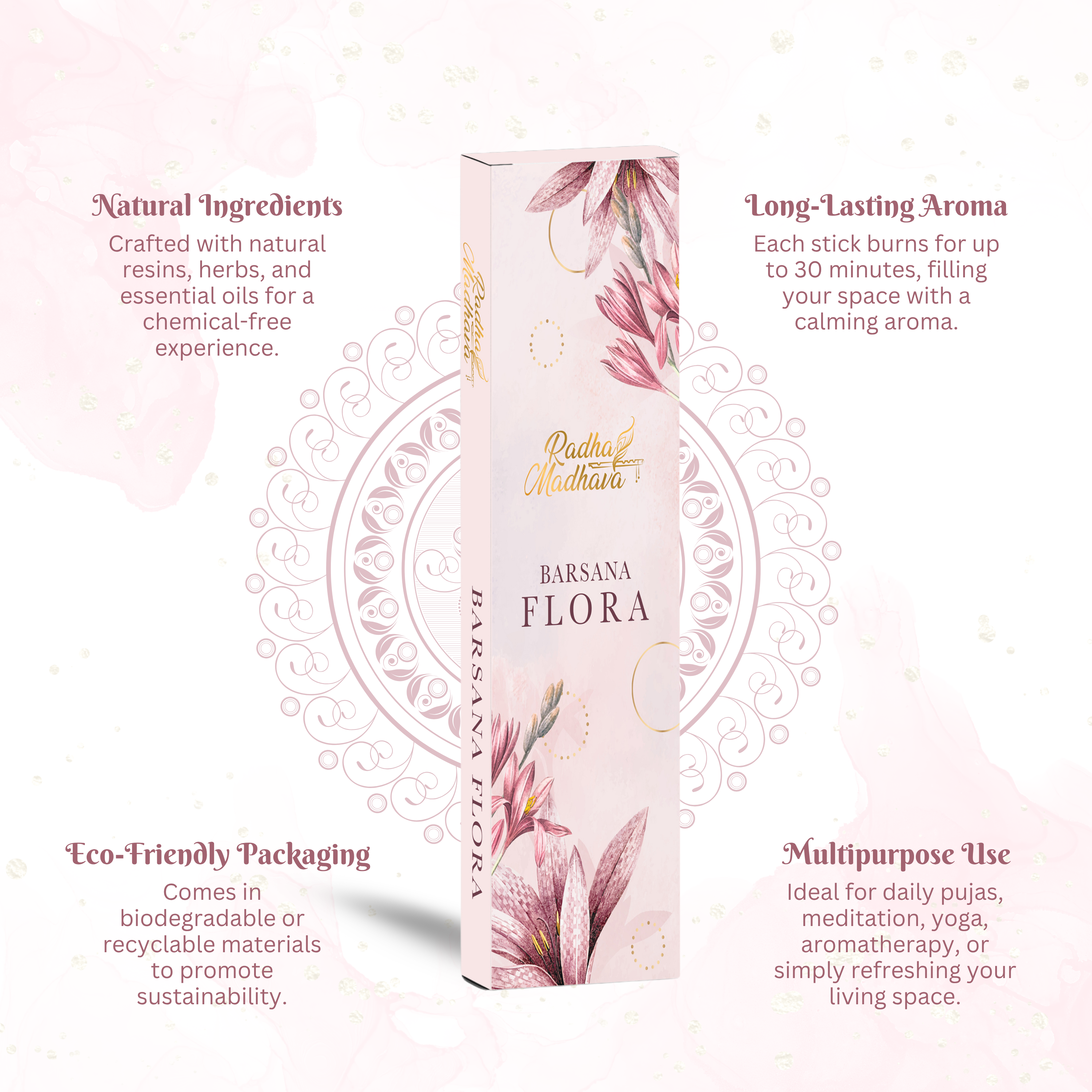 English Srimad Bhagavatam Canto 1 with Barsana Flower Premium Agarabatti Combo