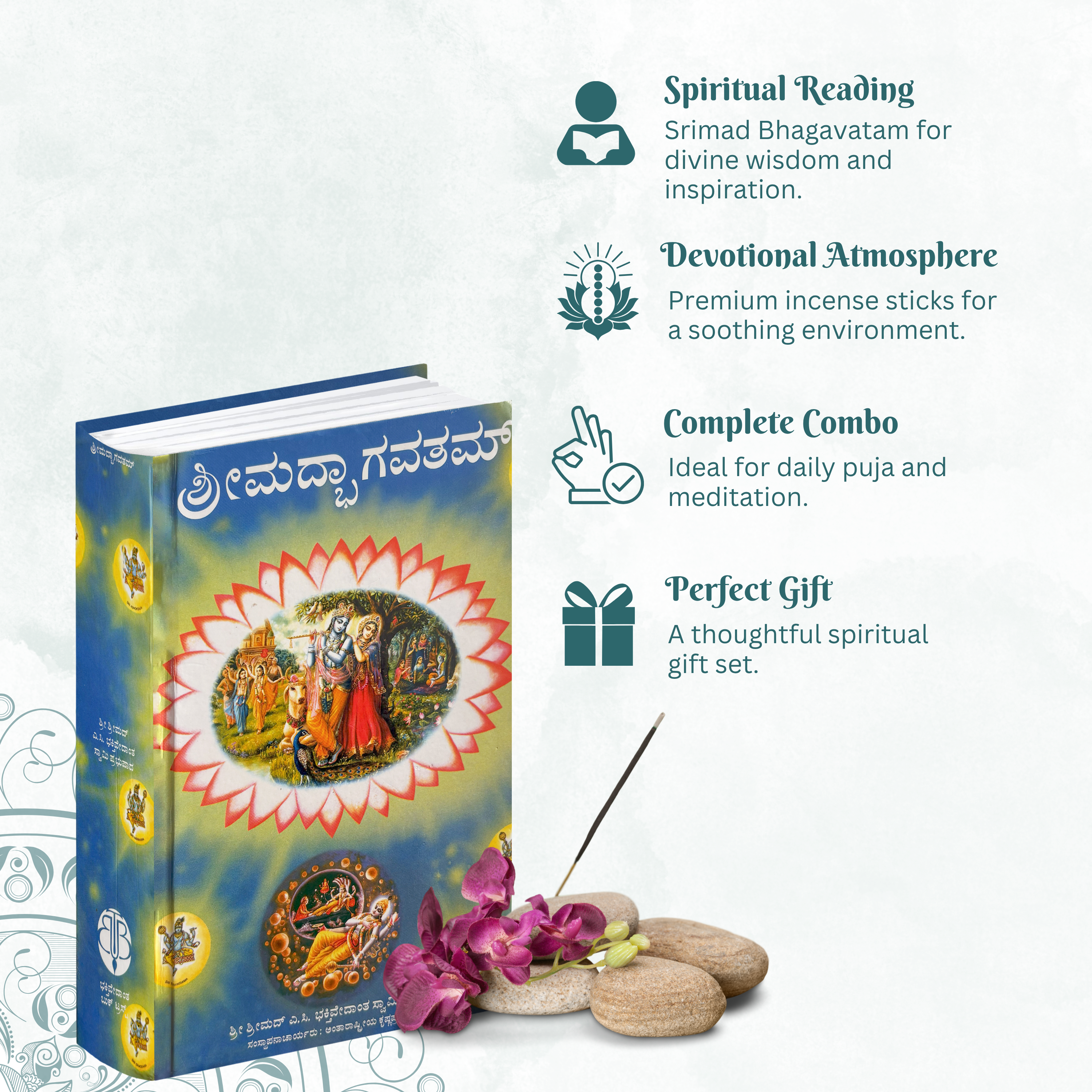 Kannada Srimad Bhagavatam Canto 1 Combo Pack with Nidhivan Flora Premium Agarabatti – Spiritual Reading & Divine Fragrance Set